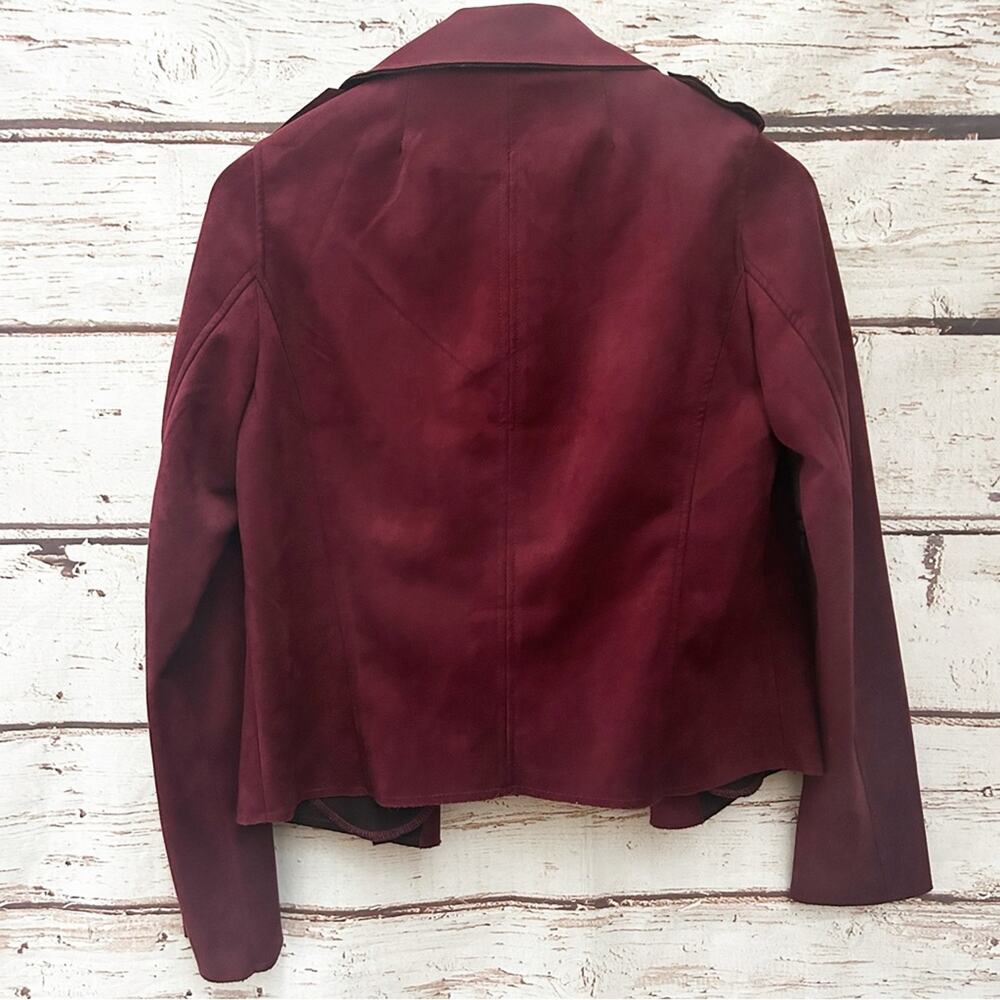 KUT FROM THE KLOTH Maroon Draped Moto Jacket Size S - Picture 8 of 8